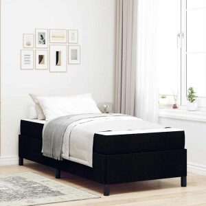 vidaXL Boxspring bed Zwart, Zwart 100 x 200 cm Stof, Engineered Hout