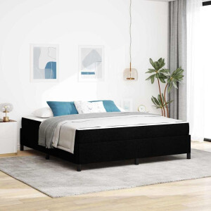 vidaXL Boxspring bed Zwart, Zwart 180 x 200 cm Stof, Engineered Hout