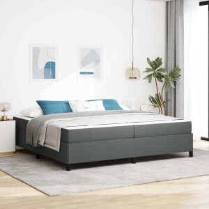 vidaXL Boxspringbed Donkergrijs 200 x 200 cm Stof