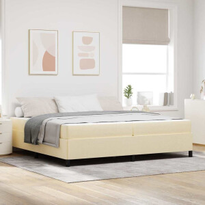 vidaXL Boxspringbed Crème 200 x 200 cm Stof