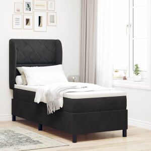 vidaXL Boxspringbed met hoofdeinde Zwart 200 x 80 cm Fluweel