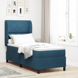 vidaXL Boxspringbed met matras Donkerblauw 200 x 80 cm Fluweel