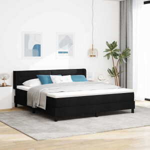 vidaXL Boxspringbed met hoofdeinde Zwart 200 x 180 cm Stof