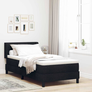 vidaXL Boxspringbed met hoofdeinde Zwart 200 x 80 cm Stof
