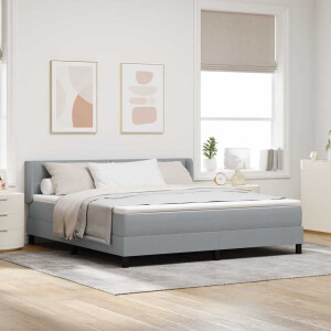 vidaXL Boxspringbed met hoofdeinde Lichtgrijs 200 x 180 cm Stof