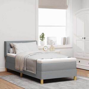 vidaXL Boxspringbed met matras Lichtgrijs 190 x 90 cm Stof