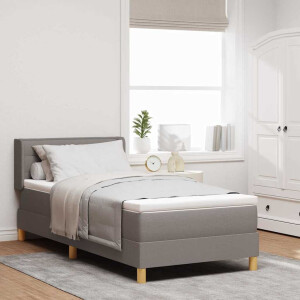 vidaXL Boxspringbed met matras met hoofdeinde Taupe 190 x 90 cm Stof