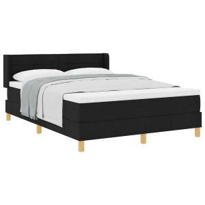 vidaXL Boxspringbed met matras met hoofdeinde Zwart 200 x 160 cm Stof