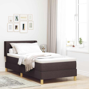 vidaXL Boxspringbed met matras Donkerbruin 190 x 90 cm Stof