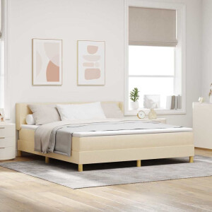 vidaXL Boxspringbed met matras Crème 200 x 180 cm Polyester