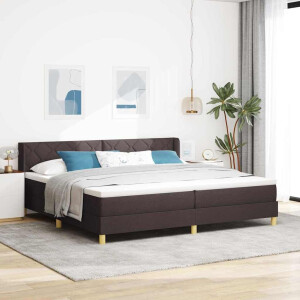 vidaXL Boxspringbed met matras Donkerbruin 200 x 200 cm Stof