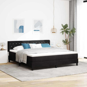 vidaXL Boxspringbed met hoofdeinde Zwart 200 x 180 cm Fluweel