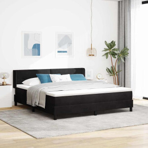 vidaXL Boxspringbed met hoofdeinde Zwart 200 x 180 cm Fluweel