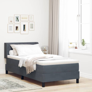 vidaXL Boxspringbed met hoofdeinde Donkergrijs 200 x 100 cm Fluweel