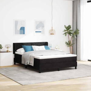 vidaXL Boxspringbed met hoofdeinde Zwart 190 x 140 cm Fluweel