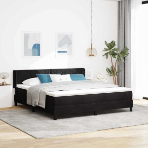 vidaXL Boxspringbed met matras Zwart 200 x 180 cm Polyester