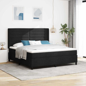vidaXL Boxspringbed met matras met hoofdeinde Zwart 200 x 180 cm Stof
