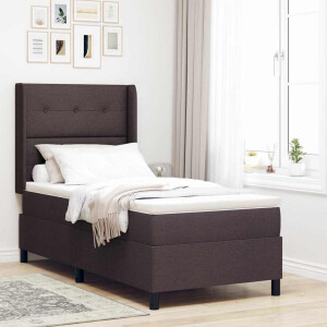 vidaXL Boxspringbed met kussen Donkerbruin 200 x 100 cm Stof