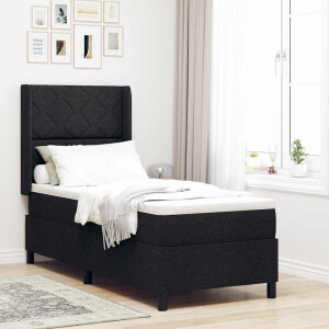 vidaXL Boxspringbed met matras met hoofdeinde Zwart 200 x 80 cm Stof