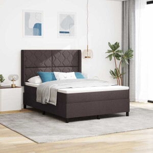 vidaXL Boxspringbed met kussen Donkerbruin 200 x 140 cm Stof
