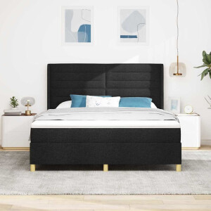 vidaXL Boxspringbed met matras met hoofdeinde Zwart 180 x 200 cm Stof