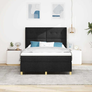 vidaXL Boxspringbed met matras met hoofdeinde Zwart 160 x 200 cm Stof