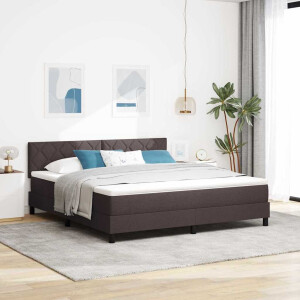 vidaXL Boxspring bed met hoofdeinde Donkerbruin 180 x 200 cm Stof