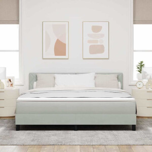 vidaXL LED Box Spring Bed met matras Lichtgrijs 180 x 200 cm Fluweel