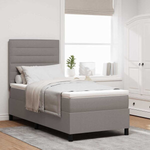 vidaXL Boxspring bed met matras met LED Taupe 90 x 200 cm Stof