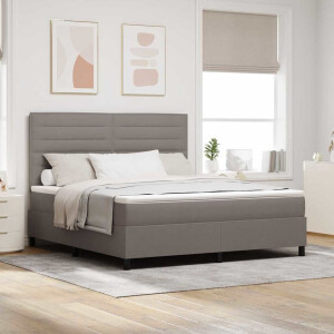 vidaXL Boxspring bed met matras met LED Taupe 180 x 200 cm Stof