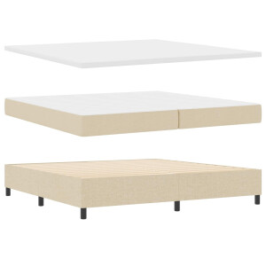 vidaXL Boxspring bed met matras met LED Crème 200 x 200 cm Stof