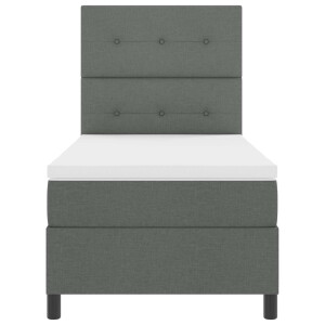 vidaXL Boxspring bed met matras met LED Donkergrijs 80 x 200 cm Stof