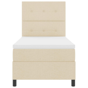 vidaXL Boxspring bed met matras met LED Crème 80 x 200 cm Stof