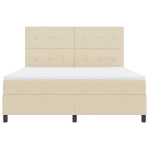 vidaXL Boxspring bed met matras met LED Crème 180 x 200 cm Stof