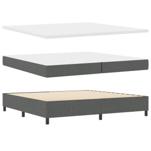 vidaXL Boxspring bed met hoofdeinde Donkergrijs 200 x 200 cm Stof