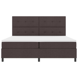 vidaXL Boxspring bed met hoofdeinde Donkerbruin 200 x 200 cm Stof