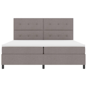vidaXL Boxspring bed met matras met LED Taupe 200 x 200 cm Stof