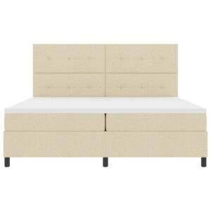 vidaXL Boxspring bed met matras met LED Crème 200 x 200 cm Stof