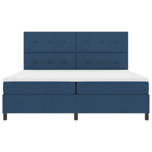 vidaXL Boxspring bed met matras met LED Blauw 200 x 200 cm Stof