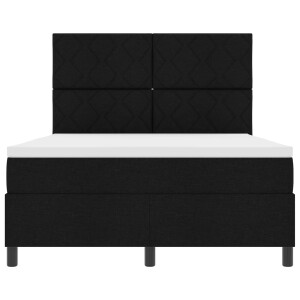 vidaXL Boxspring bed met matras met LED Zwart 160 x 200 cm Stof