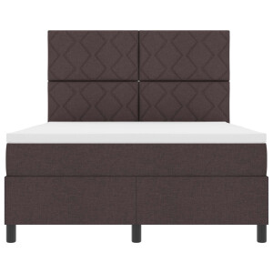 vidaXL Boxspring bed met matras met LED Donkerbruin 160 x 200 cm Stof