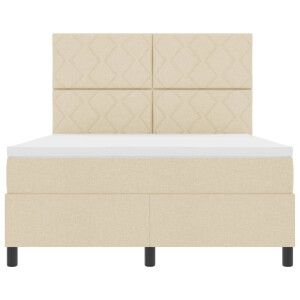 vidaXL Boxspring bed met matras met LED Crème 160 x 200 cm Stof