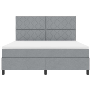 vidaXL Boxspring bed met hoofdeinde Lichtgrijs 180 x 200 cm Stof