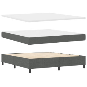 vidaXL Boxspring bed met hoofdeinde Donkergrijs 180 x 200 cm Stof