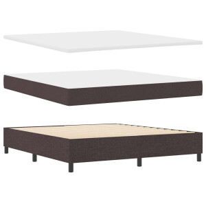 vidaXL Boxspring bed met hoofdeinde Donkerbruin 180 x 200 cm Stof