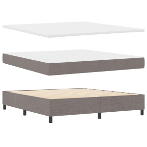 vidaXL Boxspring bed met LED-stripverlichting Taupe 180 x 200 cm Stof