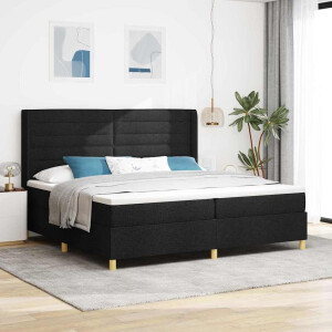 vidaXL Boxspring bed met matras Zwart 200 x 200 cm Stof