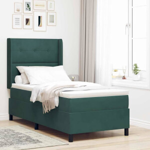 vidaXL Boxspringbed met hoofdeinde Groen 100 x 200 cm Fluweel
