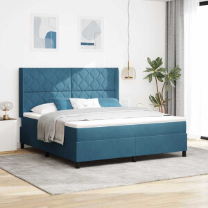 vidaXL Boxspringbed met hoofdeinde Blauw 180 x 200 cm Fluweel