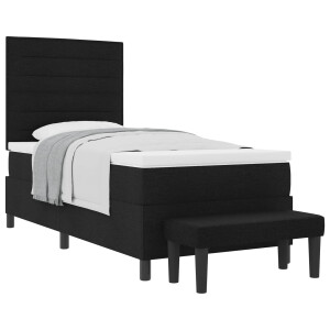 vidaXL Boxspringbed met kussen met hoofdeinde Zwart 80 x 200 cm Stof